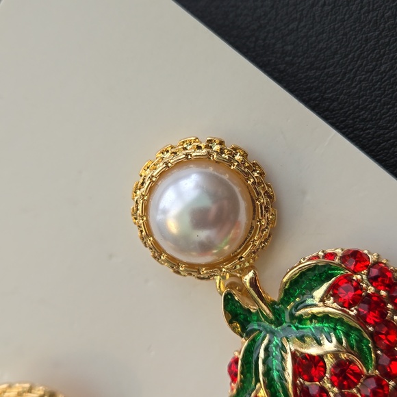 Strawberry 🍓 Statement Post Earrings, NWT - Picture 12 of 15